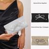 Bolso de Mujer con Lazo de Moda Temperamento Elegante 2025 Nuevo Bolso de Noche Europeo y Americano Bolso de Mano Brillante de Lujo Venta al por Mayor