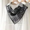 Pañuelo de Seda Cuadrado Pequeño con Estampado Paisley Negro para Mujer, Adecuado para Combinar con Camisas, Protección Profesional para el Cuello, Corbata de Cuello, Pañuelo de Seda Crepé, Pañuelo de Gasa