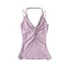 Estilo Europeo y Americano Sexy Estilo Pura Lujuria Diseño con Encaje Camisola Verano Dulce y Picante Hermoso Top Corto