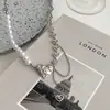 @Procesando Artículo: Collar de Perlas en Forma de Corazón con Diseño Único, Accesorio de Estilo Hip-Hop Cool Minimalista de Moda para Mujeres