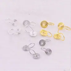 日韩森系蚊香盘耳环无痛耳夹简约diy手作无耳洞耳夹网红耳环批发