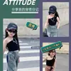 Estilo Verão 2024 Moda Infantil Colete Amigo da Pele Bebê Nova Camiseta Básica Camiseta Regata Tendência para Meninas Camiseta Costas Nuas