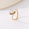 Anillo de Acero de Titanio Estilo Retro de Literatura y Arte Anillo Solitario de Diamante Gota Anillo Nicho para Mujer Moda de Lujo Ligero Combinable No se Cae