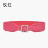 Cinturón Ancho Elástico Decorativo para Mujer Estilo Coreano Cinturón Ancho Elástico Simple para Mujer con Hebilla de Pin Cuadrada Venta al por Mayor de Fábrica
