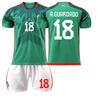2223 Uniforme de fútbol local de México 9 Raúl 14 local 16 camiseta verde 18 traje de camiseta para niños