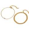 Europa e Estados Unidos transfronteiriço Moda tornozeleira multicamadas feminina conjunto combinado acessórios de tornozeleira atacado simples tornozeleira de conta de transferência 2