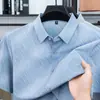 Nos volveremos a ver: Nueva Camisa de Verano para Hombre con Estampado, Manga Corta, Estilo Casual de Negocios, Elástica, Sin Arrugas, Camisa Fina de Seda de Hielo