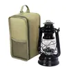 Lanterna de Exterior Estilo Camping Novo para Primavera e Verão Lâmpada a Querosene Lâmpada de Mão com Fogo Pano Oxford Bolsa de Cosméticos Retro Resistente ao Desgaste
