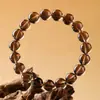 Jingde Jewelry Pulseira de Pedra Citrino Natural Redonda Pulseira de Pedra Quartzo Fumê Redonda de Laço Único Joia Simples para Mão Fabricante Atacado