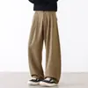 26 Novas Calças Casuais Largas e Soltas Masculinas Primavera/Verão Estilo Hong Kong, Calças de Terno Tendência Estilo Japonês com Caimento de Seda Gelada
