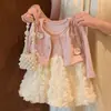 Vestido Infantil Outono 2025 Novo Estilo Traje Princesa Infantil Vestido Primavera e Outono Saia de Bebê