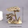 Latón Puro Pino de Bienvenida de Huangshan Árbol de la Fortuna Vintage Cultural Creativo Regalo Decoración del Hogar Escritorio Mascota de Té Artesanía Adorno