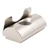 Tuerca de resorte de un solo punto de acero al carbono, niquelada, estándar europeo, para bloques de tuercas elásticas de montaje trasero en perfiles de aluminio, específicamente para ranuras de perfil 30 y 45