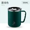 Taza de acero inoxidable 304 transfronteriza de doble capa con aislamiento térmico, taza de café informal de negocios para oficina con asa para preparar té