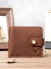 NT008 Botão Masculino Couro Genuíno Pequena Bolsa para Dinheiro e Cartões Nova Carteira Simples Fina Couro Bovino Camada Superior Carteira para Jovens