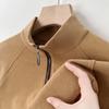 Suéter de terciopelo alemán para hombre, otoño e invierno 2024, nuevo, cuello alto, cremallera, color sólido, manga larga, suave y cómoda, camisa de base cálida, lote para hombre