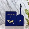 Cubierta de Pasaporte Personalizada de Cuero PU Etiqueta de Equipaje Portátil Set de Etiquetas para Equipaje de Viaje