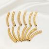 Colgante horizontal en espiral de acero inoxidable dorado de 37 mm de longitud con forma de codo, ideal para hacer pendientes, collares y pulseras, accesorios de joyería al por mayor.