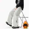 Lançamento Internacional Calças Masculinas Estilo Fino de Inverno Calças Masculinas Novas Retas Largas Casuais Longas Cinza Calças de Moletom