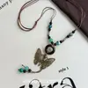 Novo Colar de Borboleta com Franja de Miçangas Estilo Chinês Design Pequeno e Médio Estilo Étnico Personalidade da Moda Colar Versátil para Mulheres