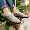 Zapatos de Lona para Hombre de Verano, Mocasines Casuales Estilo Coreano de Caña Baja, Zapatos de Tela del Viejo Pekín, Zapatos Perezosos sin Cordones