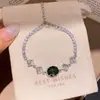 Pulseira com Pingente Oval de Zircônia Super Brilhante, Luxo Leve, Moda de Alto Padrão, Simples e Versátil, Joia de Mão Exquisita