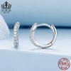 Aifule simple arete de aro de circonita fina con destellos, para combinar con todo, para mujer, plata esterlina s925, aretes chapados, joyería al por mayor