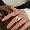 Anillo de Flor de Plata de Ley S925 Chiheng para Mujer 2026 Nuevo Estilo Coreano Nicho Moda de Lujo Ligero Anillo Irregular Mate