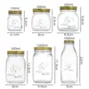 Botella de Almacenamiento Tallada Botella de Vidrio Transparente Almacenamiento Frasco de Masonería Frasco Sellado para el Hogar con Tapa Venta al por Mayor Botella para Mermelada Miel