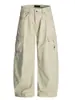 Pantalones cargo de calle vintage retro americano con bolsillos grandes y pliegues, diseño versátil unisex, pantalones casuales holgados