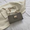 Bolso pequeño de estilo coreano para mujer, bandolera de hombro con cadena sencilla y moderna, con textura cuadrada, para primavera y verano de 2023.