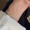 S925 prata esterlina extremamente fina Shijia Zhengyuan 2mm Xiaomi pérola pulseira luz luxo nicho francês pulseira feminina ajustável