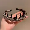 Diadema Elegante con Corona Alta de Pedrería y Dientes para Mujer, Pinza para el Cabello de Moda Vintage, Diadema Antideslizante para Lavarse la Cara, Hace que la Cara Parezca Más Pequeña