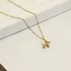 Colar de Aço Titânio Dourado para Mulheres, Não Desbota, Joia de Corrente de Clavícula de Luxo Leve de Nicho, de Alta Qualidade, Versátil, Moderno e Elegante