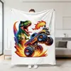Amazon Transfronterizo Temu Dropshipping Manta de Franela Jit Manta de Peluche de Dinosaurio con Transferencia de Calor Digital Manta de Aire Acondicionado
