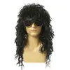 Peluca de Halloween COS Disfraz Negro Hombres Fiesta Disco Rock Cabello Rizado Halloween COSPLAY
