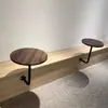 Loja de Bebidas de Chá com Leite Moderna Loja de Bolos Café Estilo Mesa Redonda Pequena de Parede Mesa de Parede Mesa de Canto