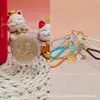 Colgante de oro para galleta de feliz cumpleaños de oro puro 999, serie de cachorros aterciopelados, cordón, regalo promocional de tienda de oro