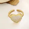 Anillo Ladrillo de Diseño Nicho de Alta Gama Lujo Accesible para Mujer Moda Europea y Americana Creativo Zirconia Chapado en Oro Anillo Abierto Ajustable