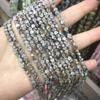 Cuentas de piedra natural de 4 mm en forma de corazón de melocotón, venta al por mayor, con detalles en oro verde moteado, joyería artesanal, productos semiacabados con cuentas.