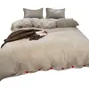 Conjunto de cama de quatro peças, modelo novo 2026, lençol com elástico, fronha, roupa de cama para todas as estações, capa de edredom, conjunto de três peças para cama de solteiro