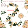 Enredadera de rosas artificiales, enredadera de flores falsas, decoración de techo para bodas, cubierta para tuberías de aire acondicionado y agua, enredadera decorativa para balcón, flores artificiales
