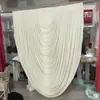 Cortinas de Boda de Comercio Exterior, Cortinas Onduladas en Forma de Arco Estilo Europeo, Fondo Grande para Bodas, Decoración y Montaje de Escenario de Terciopelo de Leche