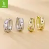 Brincos de Prata S925 Prata Estrela Zircônia Argolas Estrela Lua Brincos de Cobre Banhados a Ouro