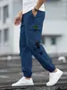 Calças de Trabalho Novas 2024 com Múltiplos Bolsos Marca Tendência High Street Europeia e Americana Calças Casuais Retrô Cabelo Transfronteiriço Masculino