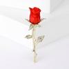 Broche de Rosa de Luxo de Alta Qualidade, Acessórios de Alfinete de Terno Estilo Luxo Acessível Exquisite com Corsage de Flor de Diamante, Roupas Retrô