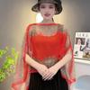 Chiffon Castanha de Caju Xale Verão Novo Protetor Solar Xale Moda Variedade Pulôver Elegante Combinação Fina Sombreamento Carne