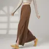 Calça com Fenda para Dança Clássica Calça para Dança Chinesa Calça para Prática de Estudantes Roupa de Performance Feminina Elegante Calça de Pernas Largas para Dança Moderna