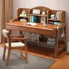 Mesa Livro de Madeira Maciça Integrada para Casa Pequeno Apartamento Simples Estudo Infantil Mesa de Escrita Quarto Escritório Mesa e Cadeira para Computador
