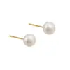 Elegantes Pendientes Esenciales Redondos de Perla Natural de Agua Dulce, Pendientes Exquisitos de Moda y Simples con Pasador de Plata S925, Pendientes Versátiles